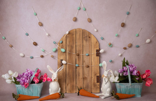 Fox Rolled Cake Smash Rabbit Vinyl Easter Spring Backdrop Designed By Blanca Perez - Foxbackdrop