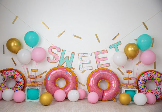 Fox Donut Grow Up Candy Cake Smash Backdrop Designed By Blanca Perez - Foxbackdrop