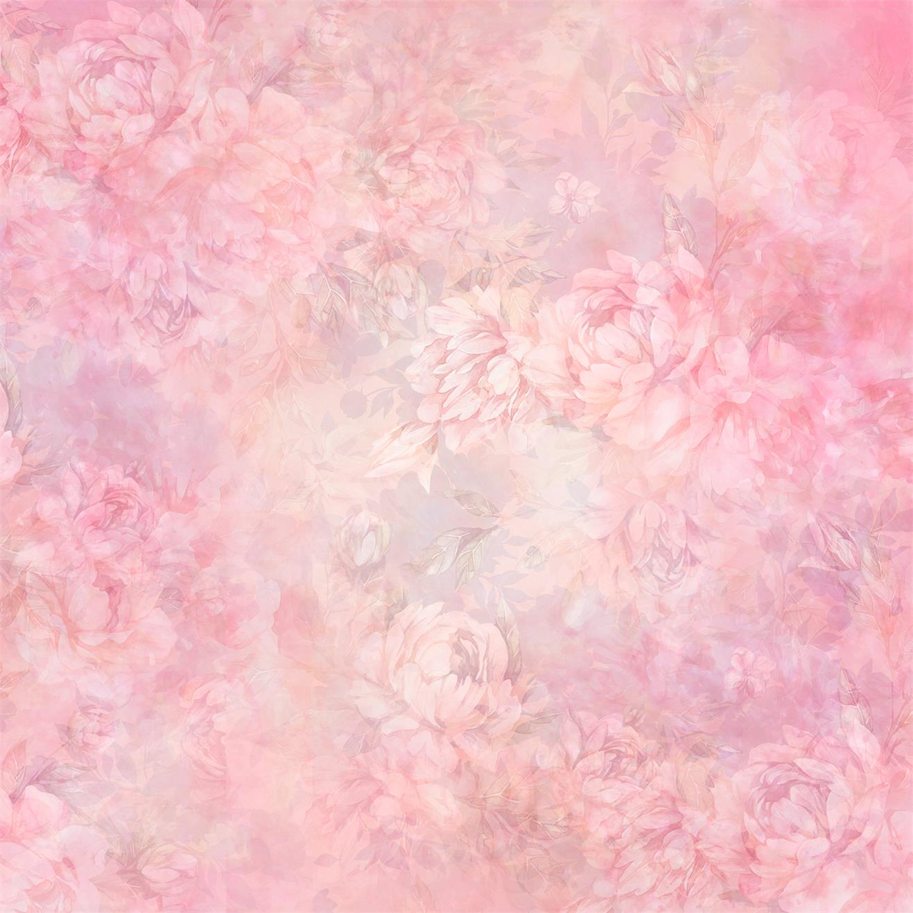 Fox Dreamy Pink Flowers Vinyl Floral Photography Backdrop - Foxbackdrop