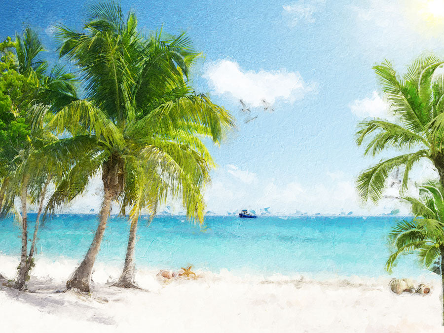 Fox Summer Beach Holiday Vinyl Photoshoot Backdrop - Foxbackdrop