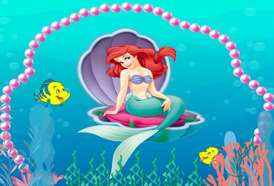 Fox Under the Sea World Mermaid Vinyl Children Backdrop - Foxbackdrop