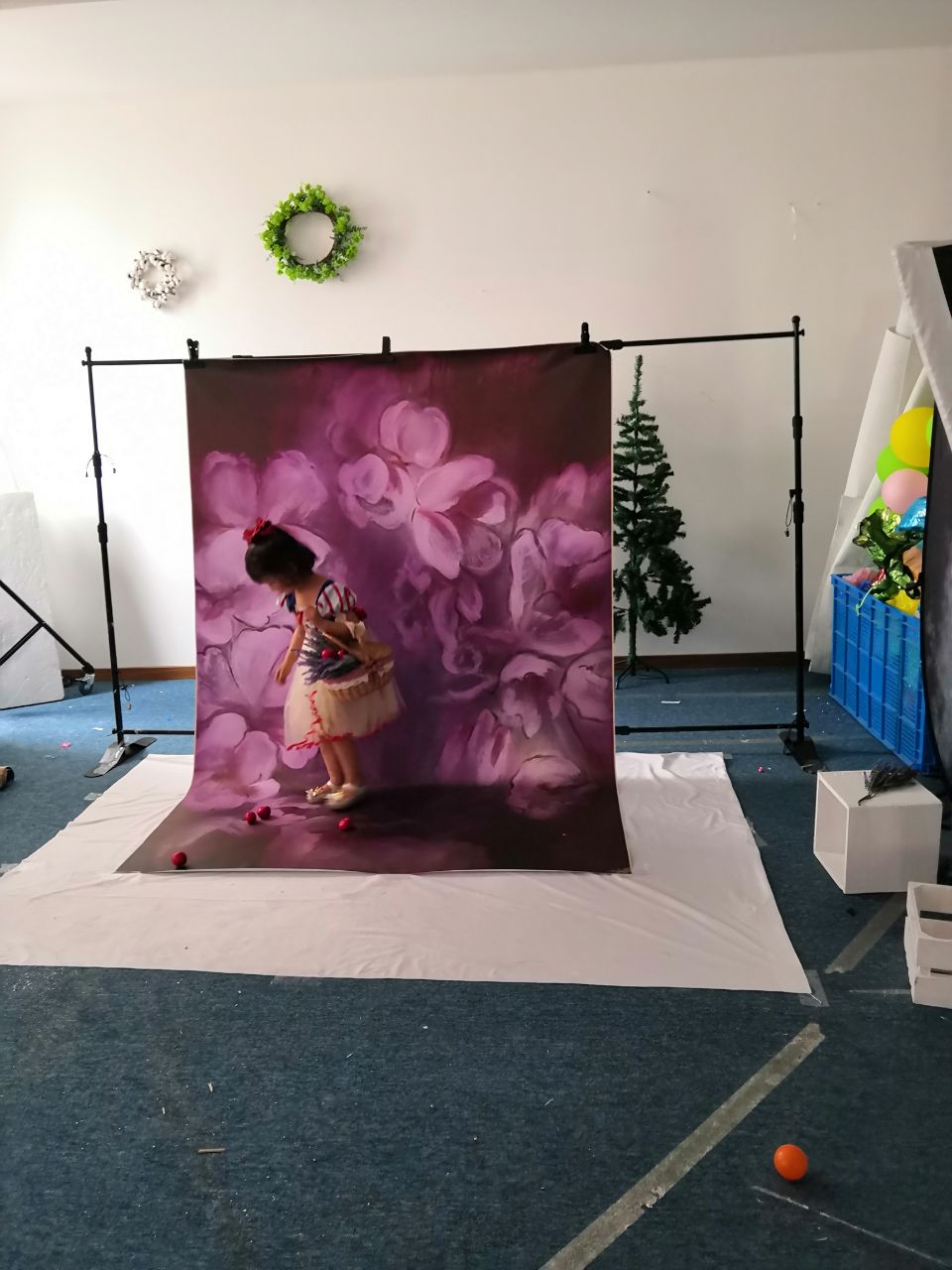 Fox Rolled Vinyl Purple Flowers Backdrop for Photography - Foxbackdrop