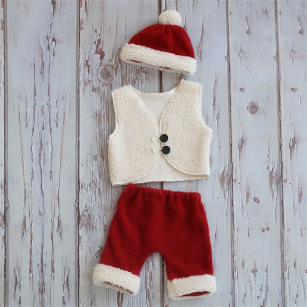 Fox 3pcs Christmas Baby Vest Outfits for Photography Prop - Foxbackdrop