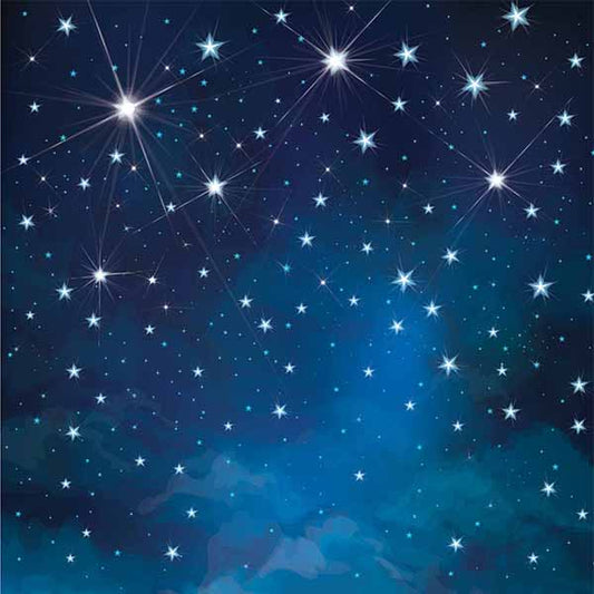 Fox Rolled Sky Night Stars Vinyl Photos Backdrop - Foxbackdrop