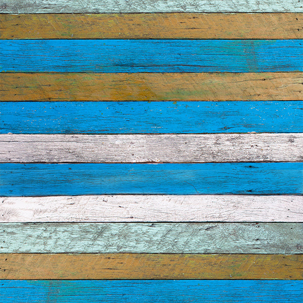 Fox Retro Blue white Wood Vinyl Photos Backdrop - Foxbackdrop