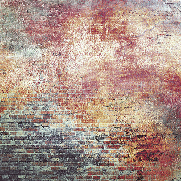 Fox Retro Red Gradient Brick Wall Rolled Vinyl Backdrop - Foxbackdrop