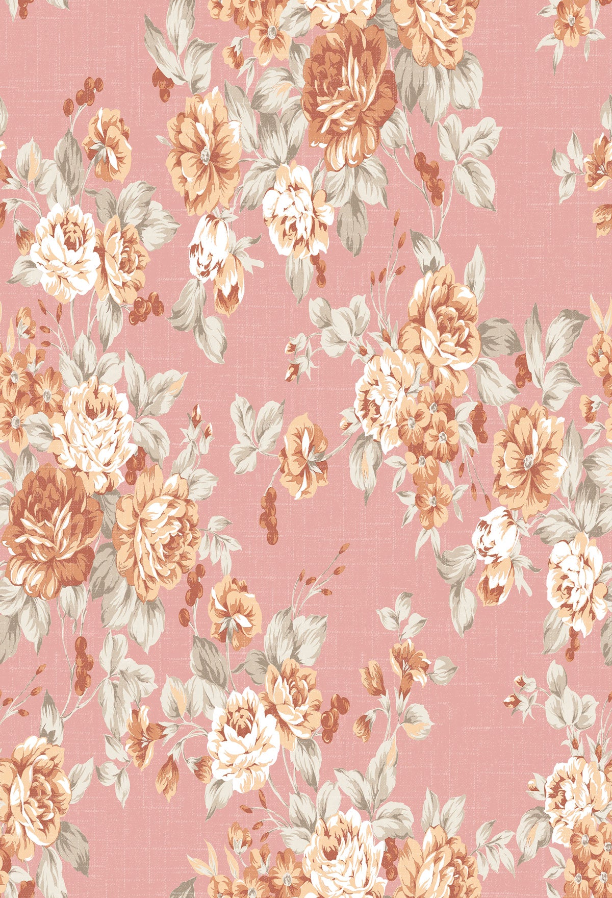 Fox Retro Flowers Salmon Color Vinyl Backdrop for Photography - Foxbackdrop