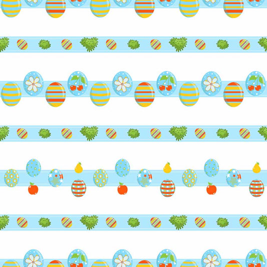 Fox Rolled Vinyl Colorful Easter Egg Blue Backdrop for Photography - Foxbackdrop