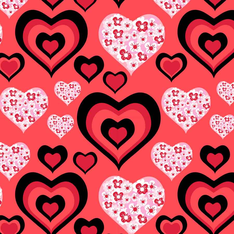 Fox Rolled Vinyl Pink Heart Overlay Valentine Backdrop - Foxbackdrop