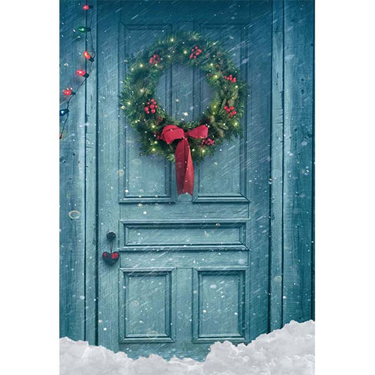 Fox Rolled Christmas Snow Outdoor Vinyl Photos Backdrop - Foxbackdrop