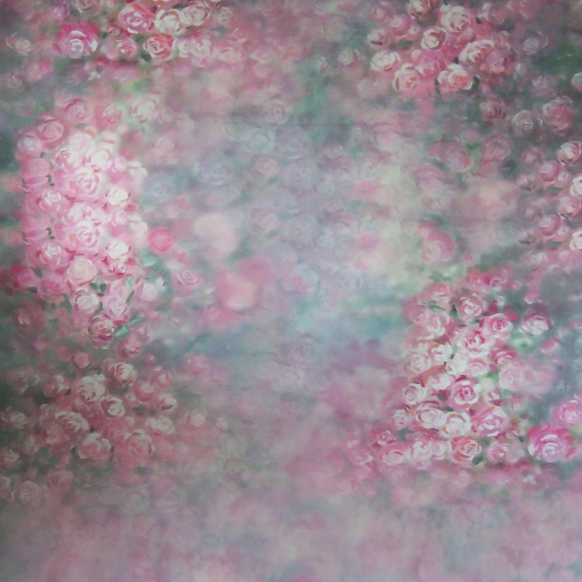 Fox Rolled Pink Flower Valentine's Day Vinyl Backdrop - Foxbackdrop
