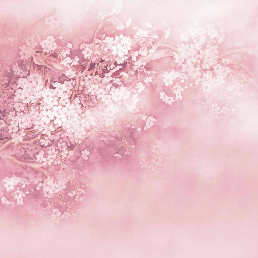 Fox Rolled Pink Flowers Vinyl Photography Backdrop - Foxbackdrop