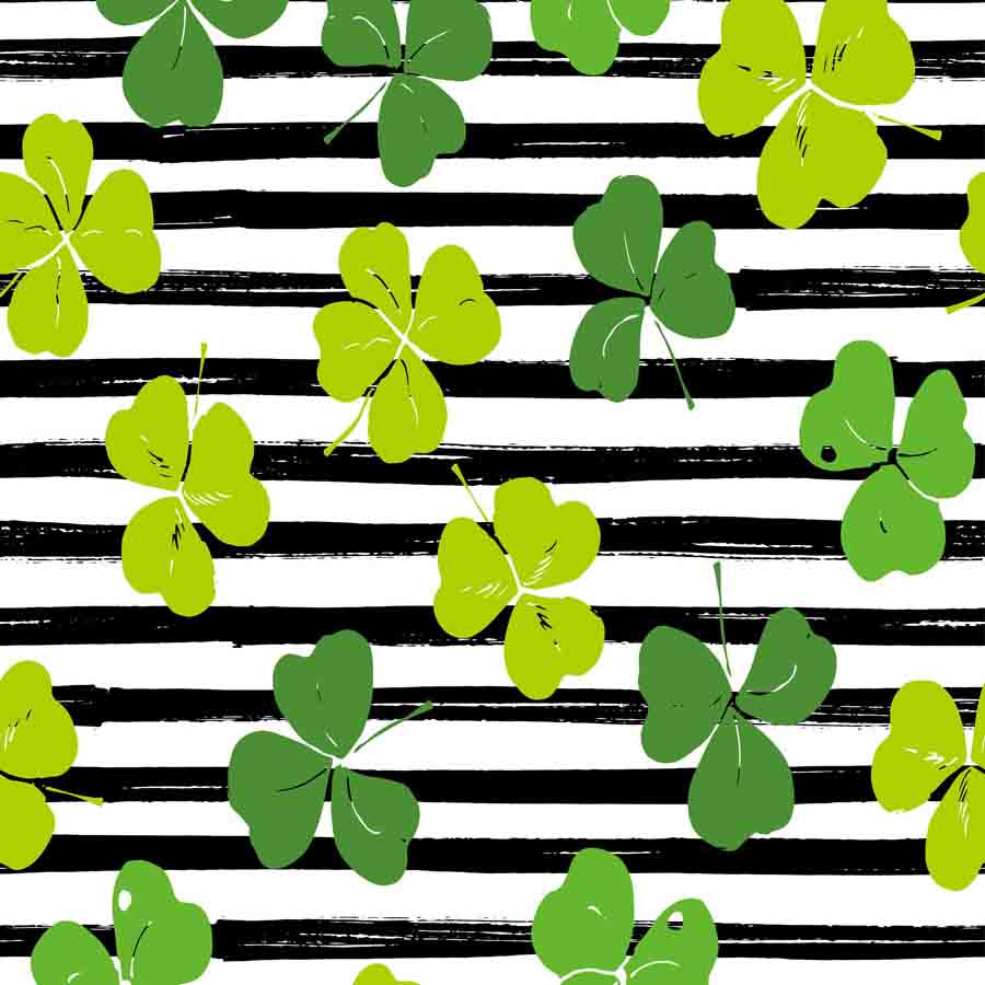 Fox Rolled St. Patrick's Day Black White Stripes Vinyl Backdrop - Foxbackdrop