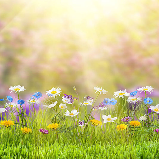 Fox Rolled Small Flowers Sunshine Vinyl Backdrop for Photography - Foxbackdrop