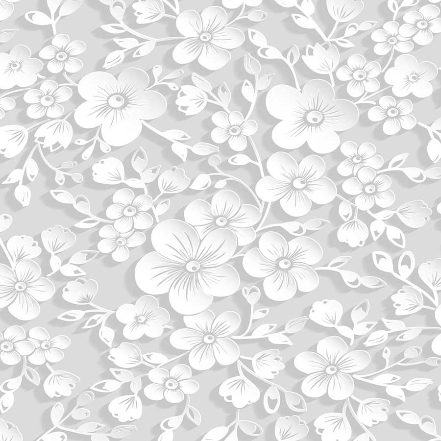 Fox Rolled White Flower Vinyl Printed Photo Backdrop - Foxbackdrop
