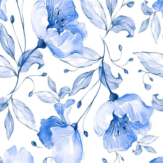 Fox Rolled Blue Flower Vinyl Photographic Backdrop - Foxbackdrop