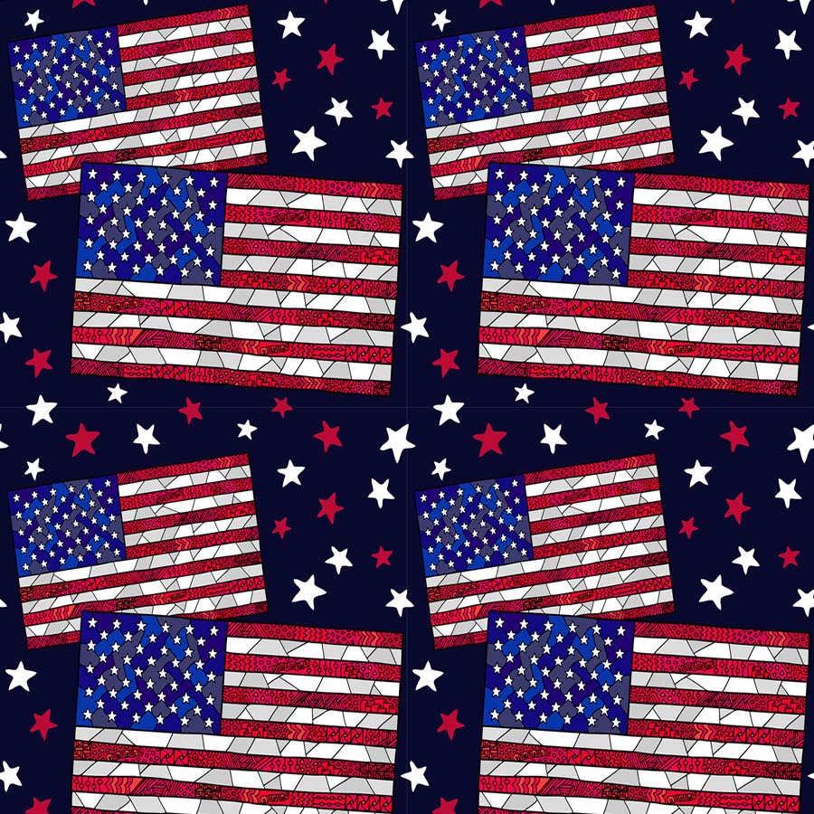Fox American Flag Stars 4 of July Vinyl Independence Backdrop - Foxbackdrop