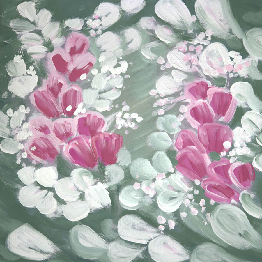Fox Rolled Dreamy White Pink Flowers Vinyl Pregnant Backdrop - Foxbackdrop