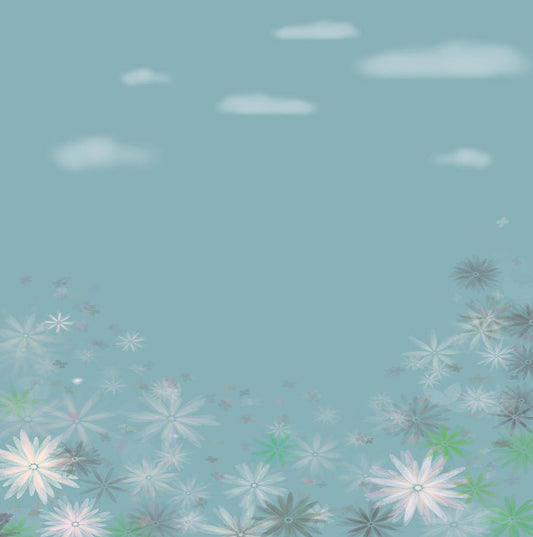 Fox Dreamy Blue with White Flowers Vinyl Backdrop Designed By Ani Ghelichian - Foxbackdrop