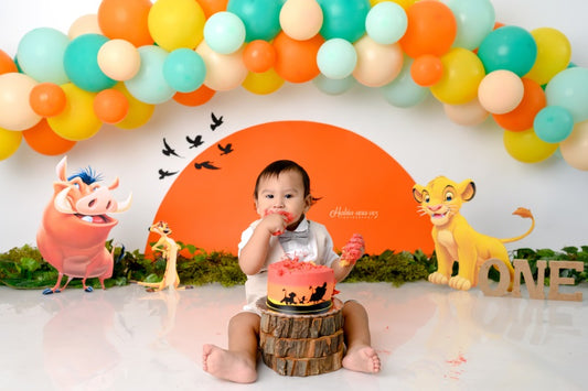 Fox Animals Ballon Garland Birthday Vinyl/Fabric Backdrop Designed by Claudia Uribe
