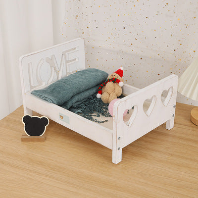 Fox Newborn Photography Props Valentine's Day LOVE Wooden Detachable Bed