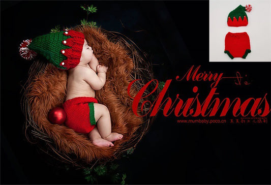 Fox 2 pcs Photography Clothing Baby Newborn Knitted Christmas Clothes