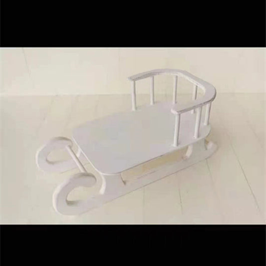 Fox White Christmas Shooting Props Wooden Sleigh