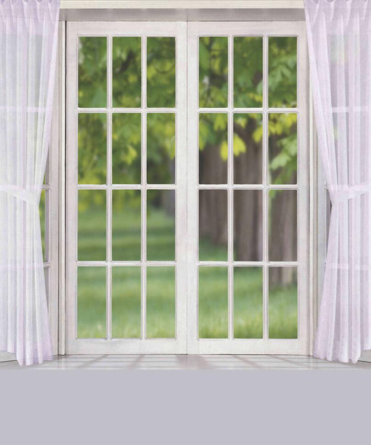 Fox Rolled White Curtain Window Vinyl Backdrop - Foxbackdrop