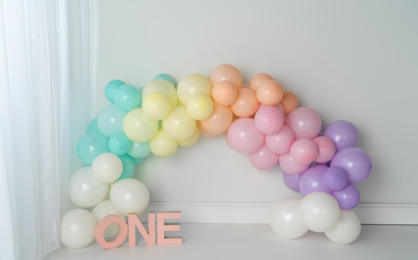 Fox Rolled Balloons Cake Smash Vinyl Backdrop Design by Kali - Foxbackdrop