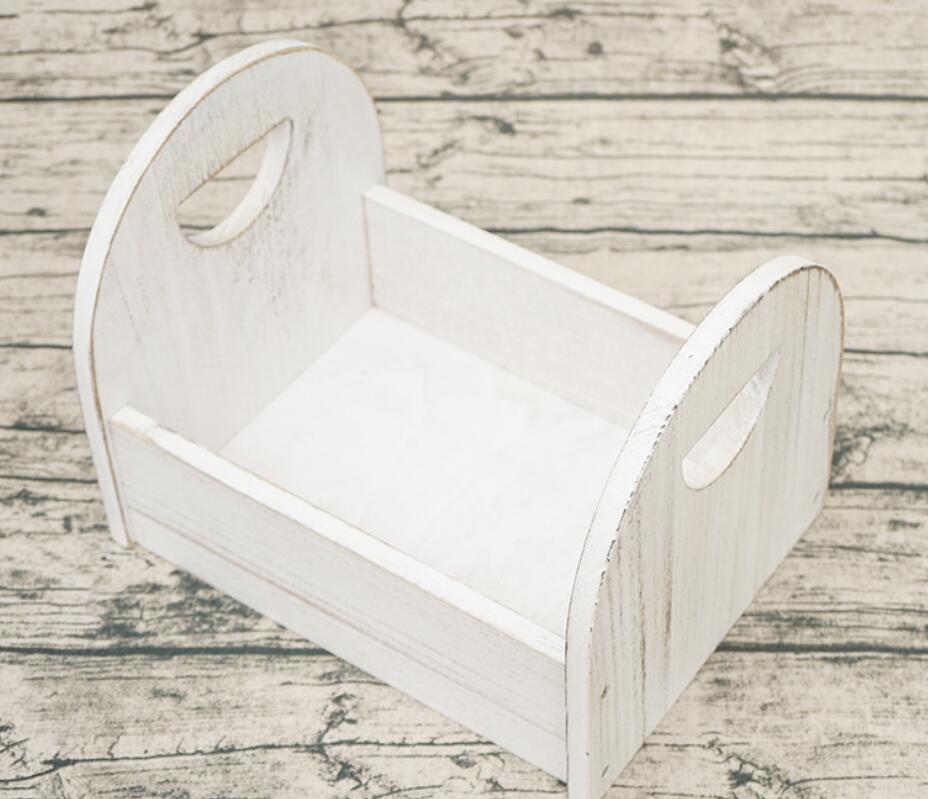 Fox white/brown Newborn Baby Wooden Prop Bed for Photography Props - Foxbackdrop
