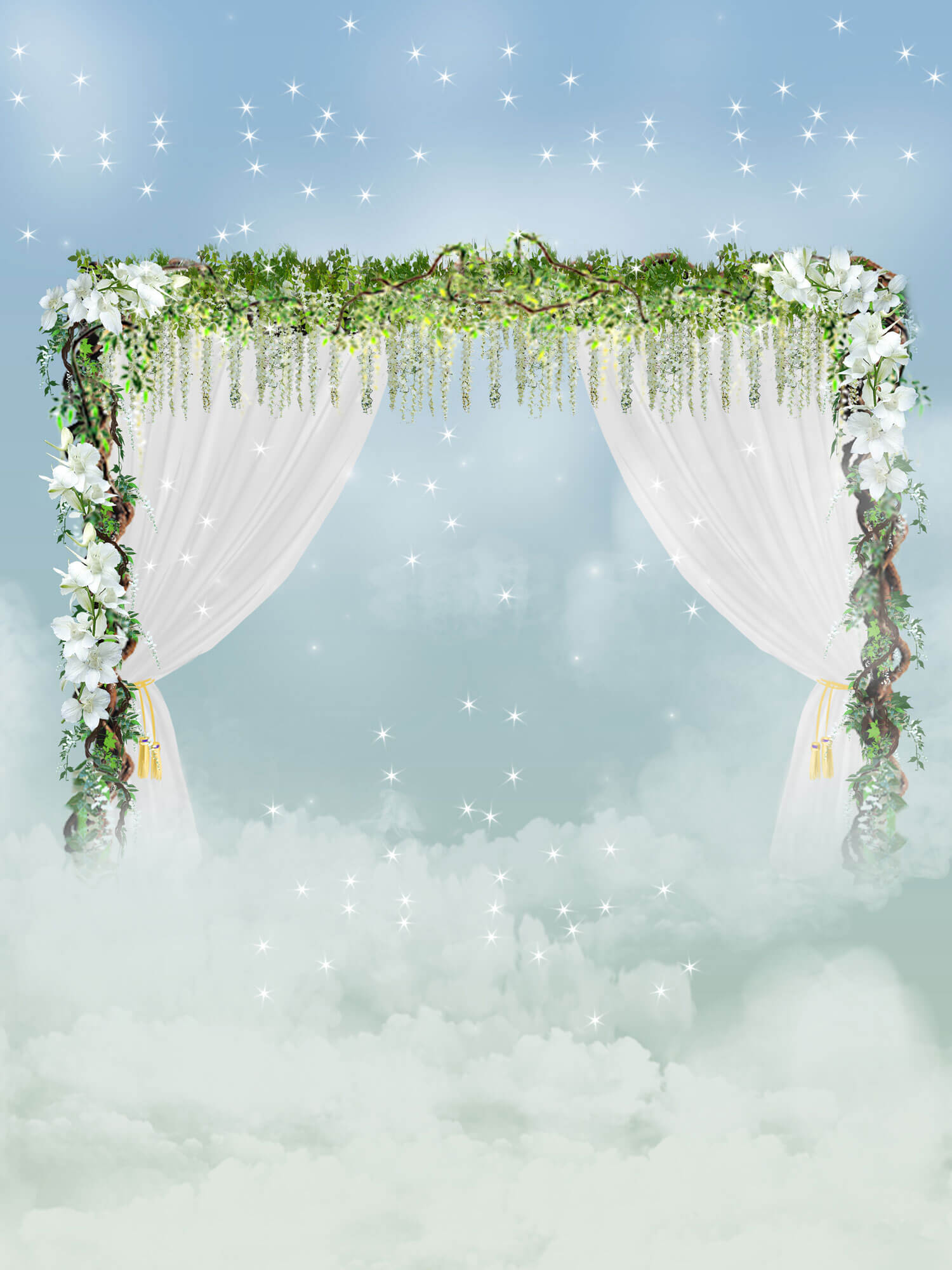 Fox Rolled Wedding Flowers Vinyl Photos Backdrop - Foxbackdrop