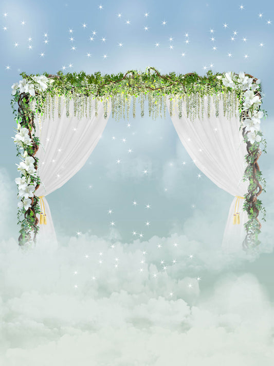 Fox Rolled Wedding Flowers Vinyl Photos Backdrop - Foxbackdrop