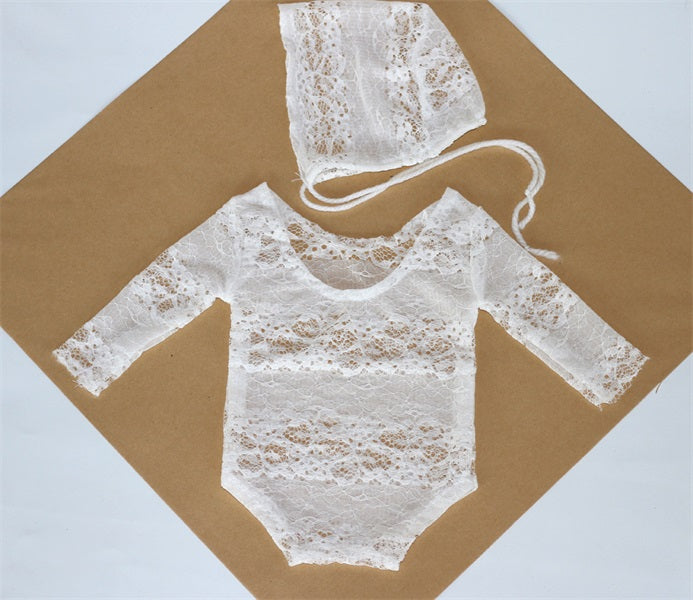 Fox Lace Newborn Outfits Hat Clothing Baby for Photoshoot Props - Foxbackdrop