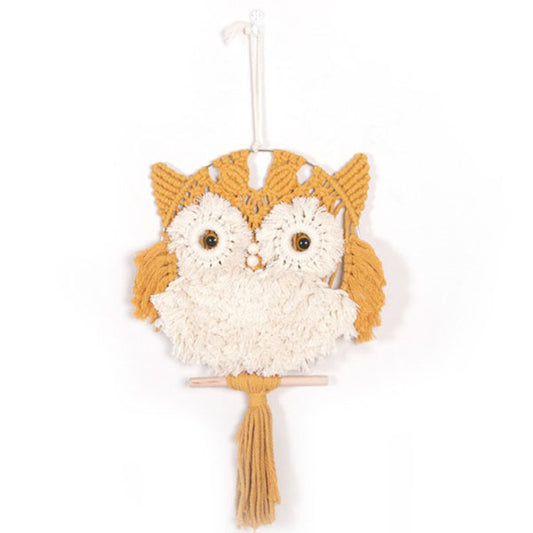 Fox 70×35cm Boho Hand Made Owl Weave Cotton Tapestry Props - Foxbackdrop