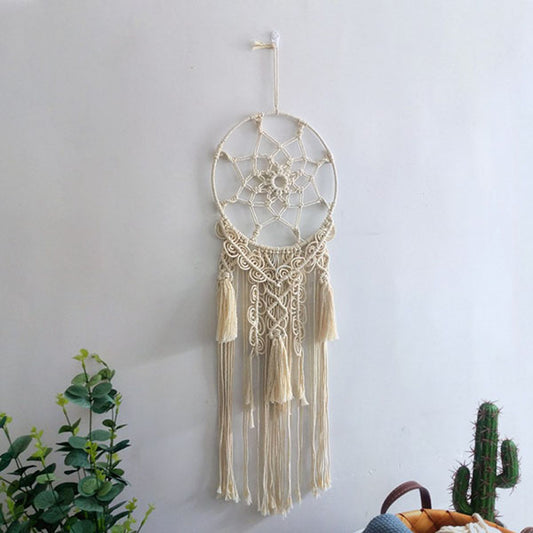 Fox 105×30cm Boho Hand Made Circle Tassel Cotton Tapestry Props - Foxbackdrop