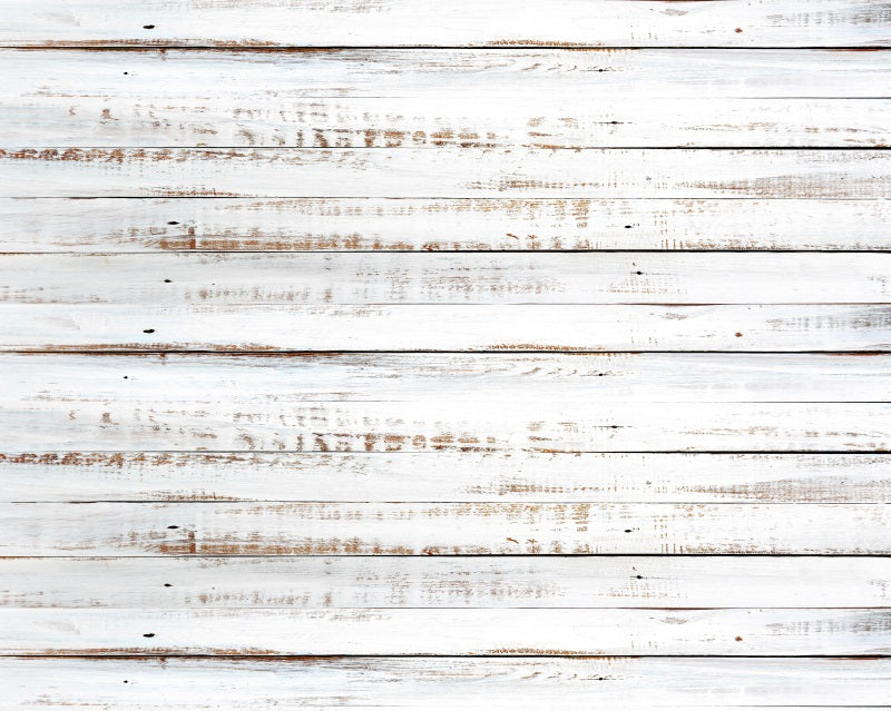 Fox Old White Wooden Board Empty Vintage Rubber Flooring Mat