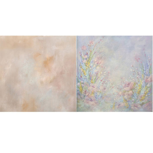 Fox Abstract Orange/Floral Double-sided Nano 2 in 1 Photography Backdrop - Foxbackdrop