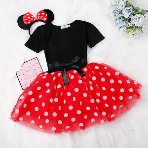 Fox Children's Ballet Skirt Girls Pettiskirt Polka Dot Mesh Dress Bow Princess Dress