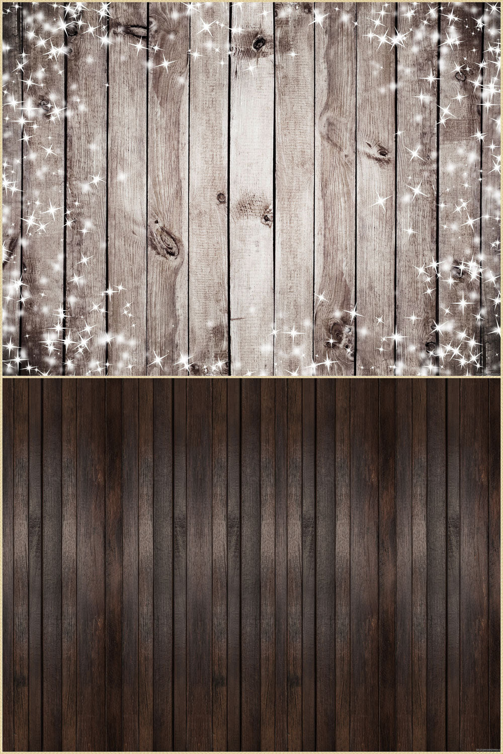 Fox 6.5x10ft Vinyl Shiny Brown Wood Wall with Wood Floor Drops Mat Photo Backdrop - Foxbackdrop