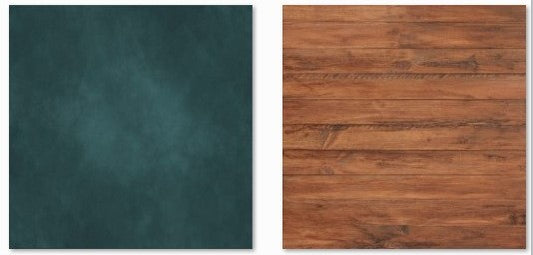 Fox Abstract Dark Blue/Wood Double-sided Nano 2 in 1 Photography Backdrop - Foxbackdrop