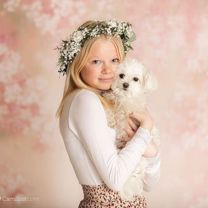 Fox Rolled Pink Flowers Dreamy Vinyl Kids Backdrop - Foxbackdrop