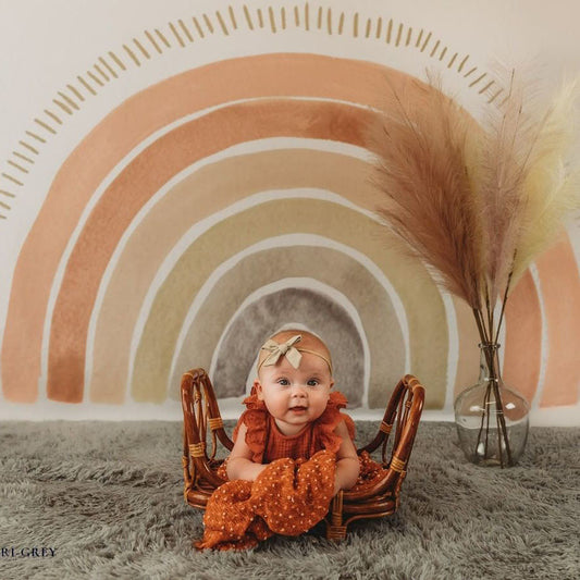 Fox Retro Bamboo Crib for Newborn Photo Props - Foxbackdrop