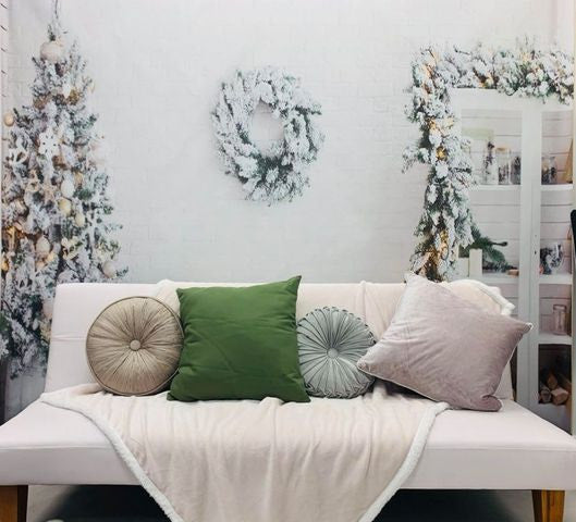Fox Christmas Tree Bed Vinyl Photography Backdrop - Foxbackdrop