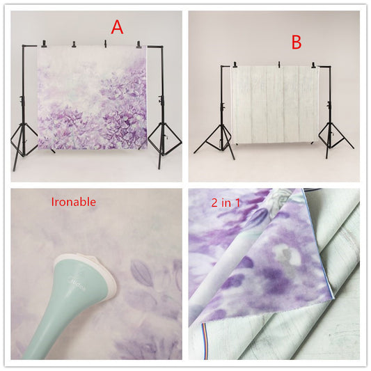 Fox Vintage Floral/Wood Double-sided Nano 2 in 1 Backdrop - Foxbackdrop