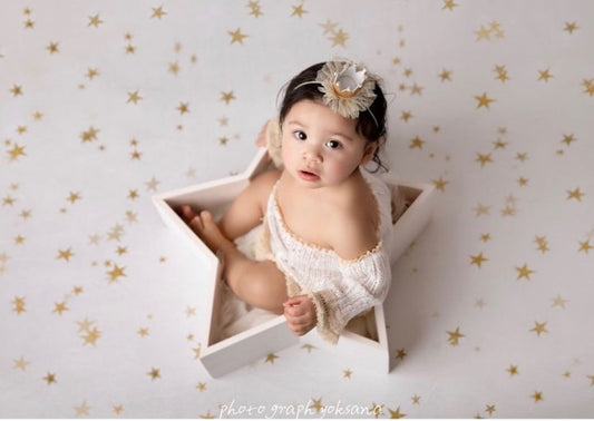 Fox Newborn Photography Props Mini Baby Star White Wooden Box Prop