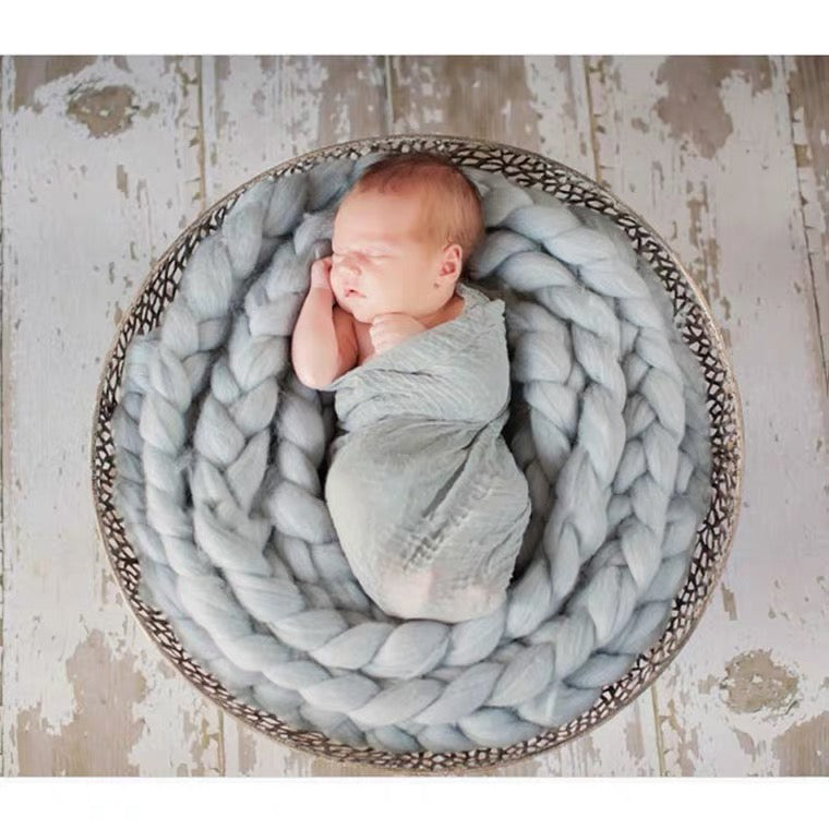 Fox Newborn Weave Braid Wool Wrap Baby Photography Props