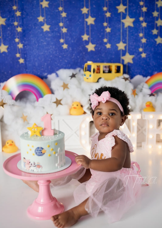 Fox Cloud Toy Stars Rubber Duck Birthday Vinyl Backdrop Designed By Joy Perez