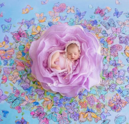 Fox 2pcs Flokati Flower Shaped Posing Pod Nest Layers Blankets - Foxbackdrop
