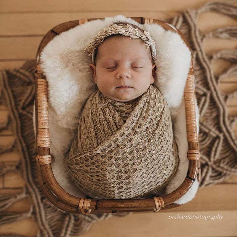Fox Bamboo Square Basket for Newborn Photo Props - Foxbackdrop