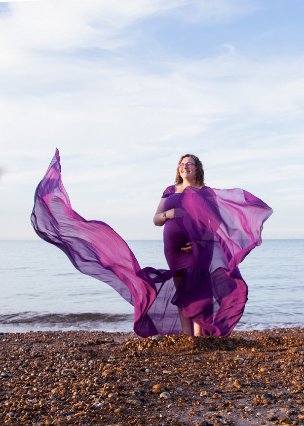purple mermaid maternity dress Oscar Purple Satin Maternity Gown for Photo Shoot and Baby Showers S